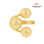 Carregar imagem no visualizador da galeria, Anel Três Pontos Regulável Banhado em Ouro 18k
