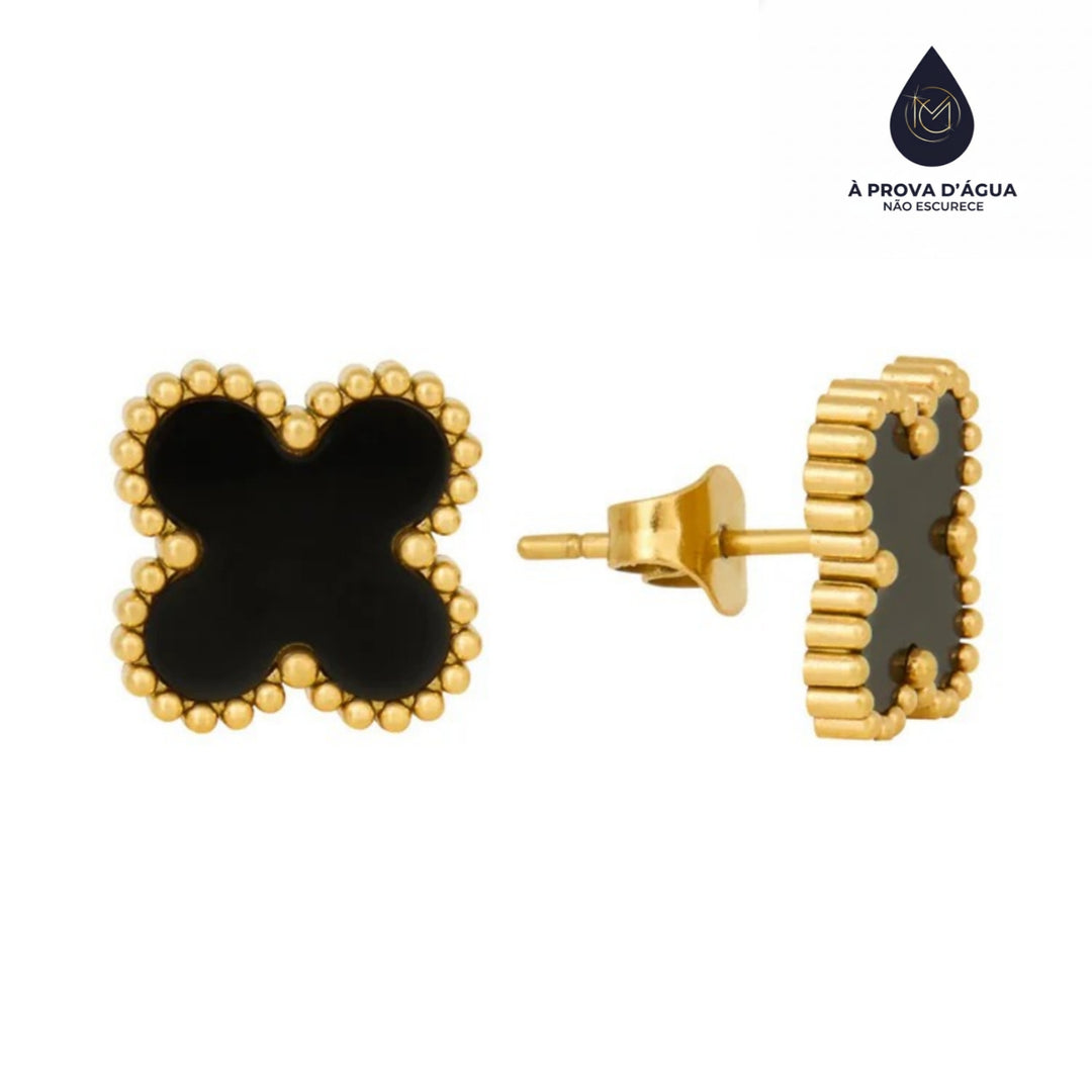 Brinco de Trevo Preto